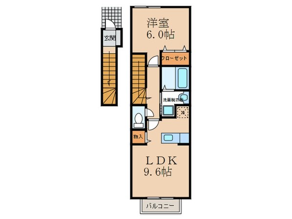 グリンデルハイム若園Ｃ棟の物件間取画像